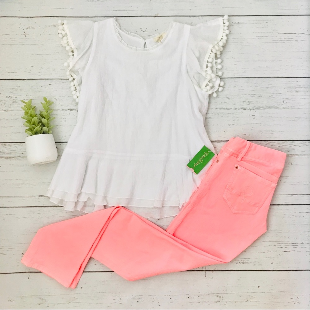 LILLY PULITZER Sunshine Orange Worth Straight Jean